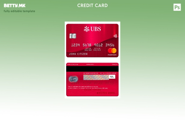 Модерен стил на шаблон за мастер картички на банкарска банка на Швајцарија UBS